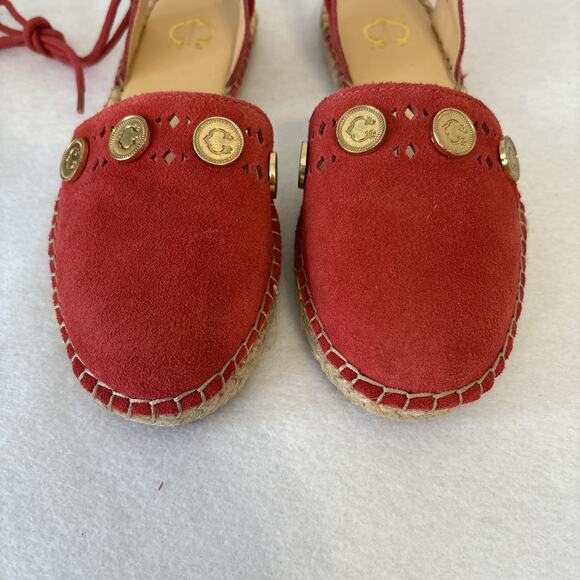 C Wonder Slingback Michaela Coral Suede Coin Detail‎ Espadrilles NEW Size 6.5 - Picture 3 of 5